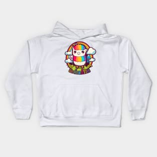 Colorful kawaii life with an alpaka Kids Hoodie